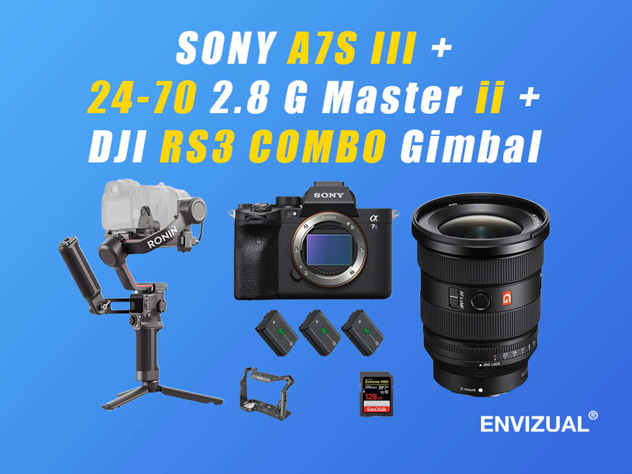 Sony a7s iii 3 + 24-70 mm 2.8 gm ii + ronin rs3 combo - a7siii