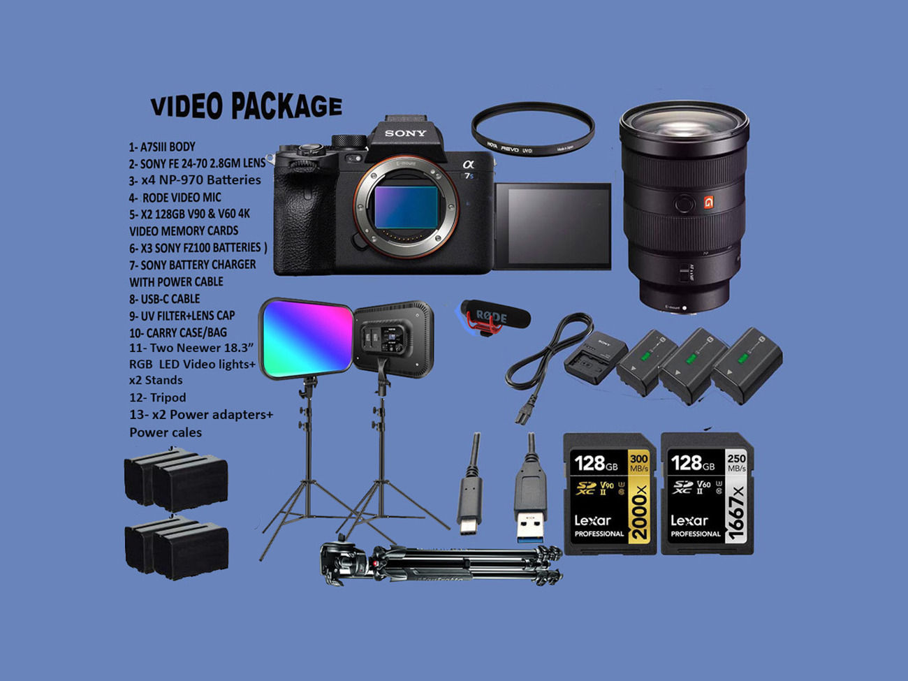 Sony a7s iii, sony a7siii, sony a7s 3 plus rgb video lights