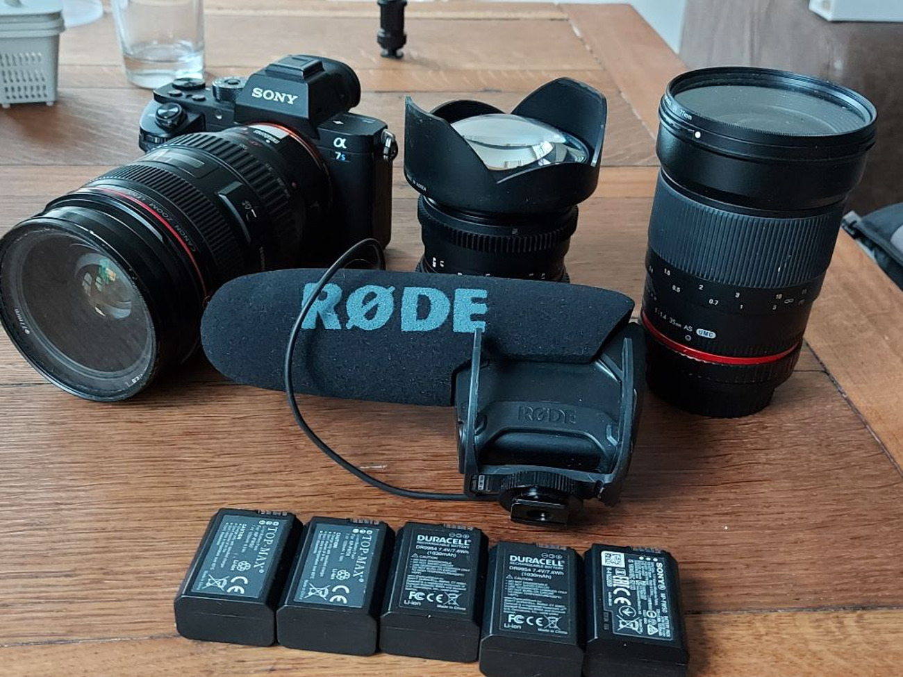 Sony a7sii kit - canon 24-70 2.8, 35mm 1.4, 14mm 2.8, tripod