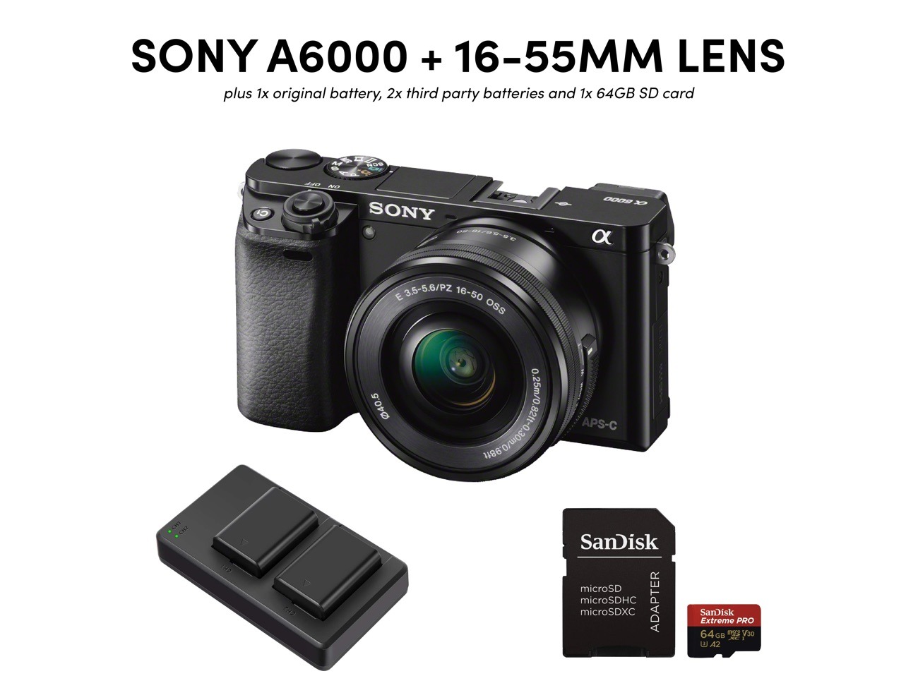 Sony a6000 camera body + 16-50mm lens