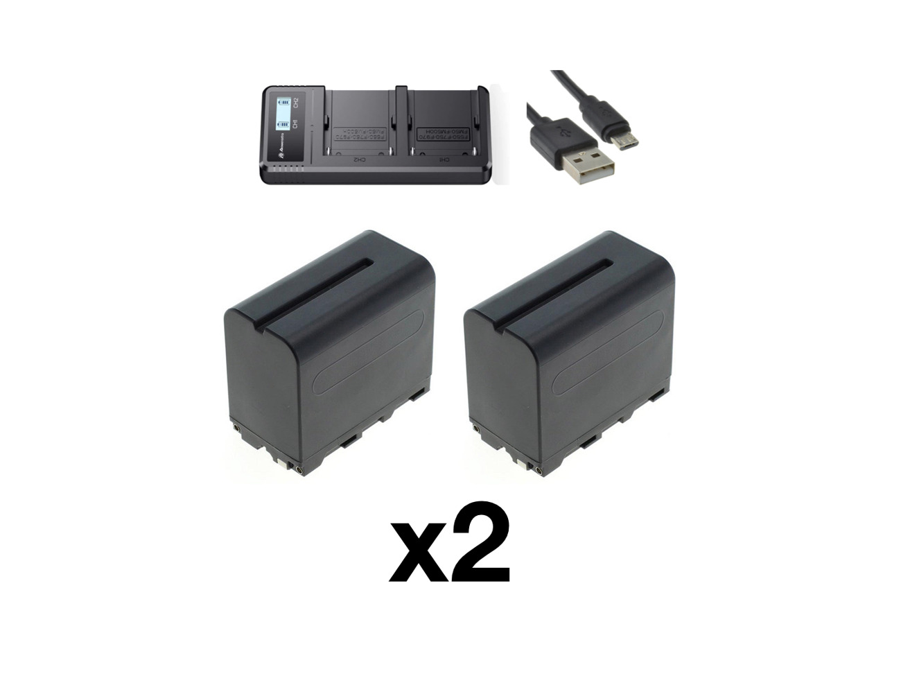 Sony batteries (np-f970) x2