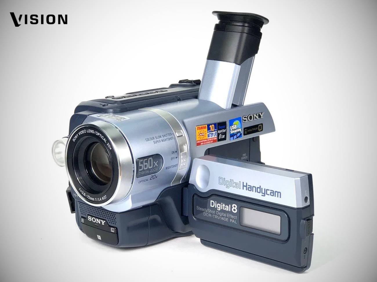 Sony dcr trv140e + fisheye - vhs vintage camera