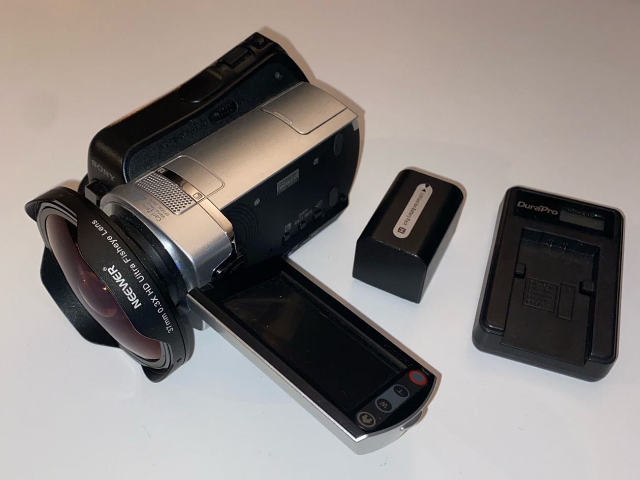 Sony dcr-35e with fisheye - digital vhs style camera
