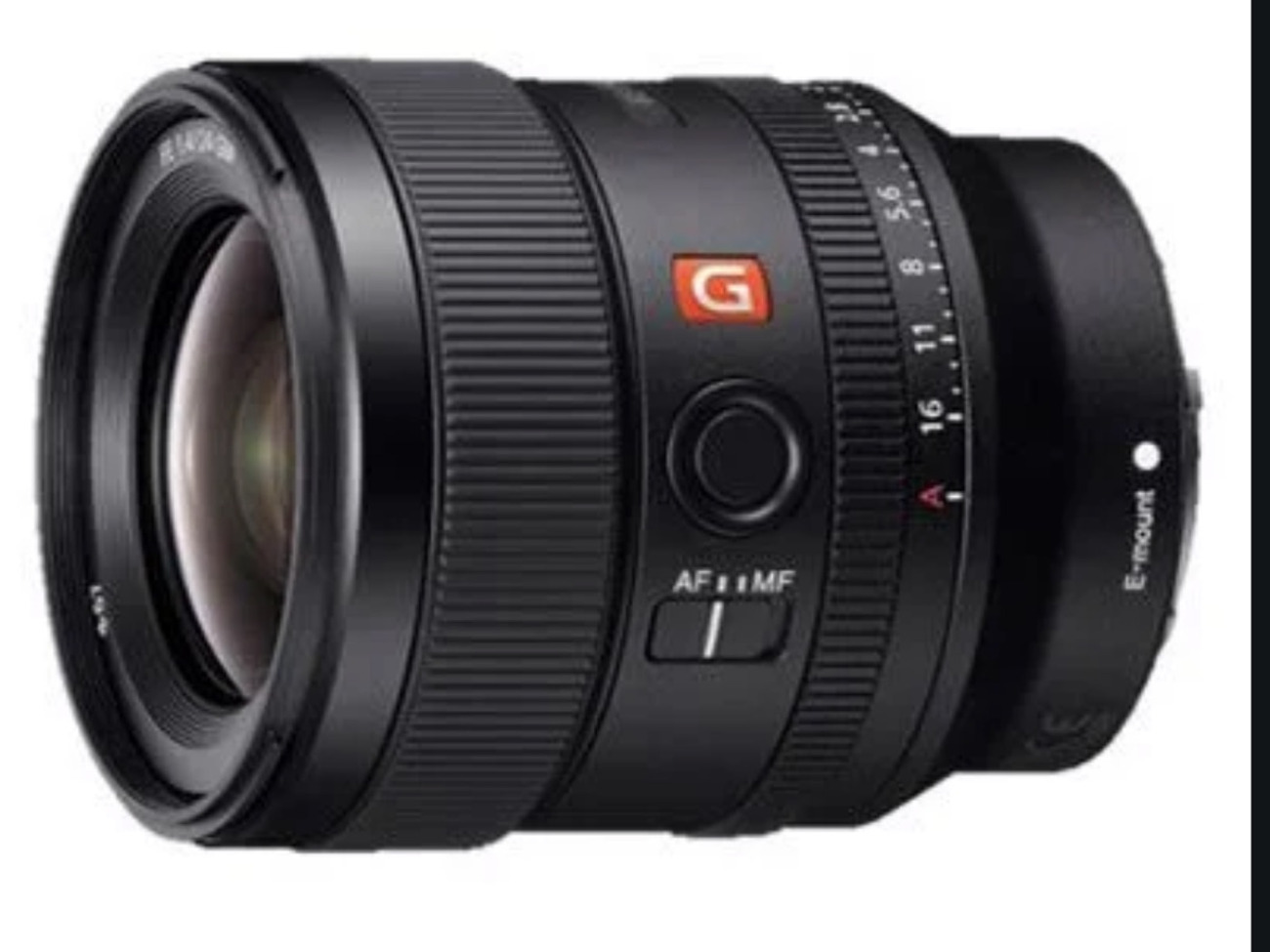 Sony fe 24 mm f/1.4 gm g master wide angle, prime lens 