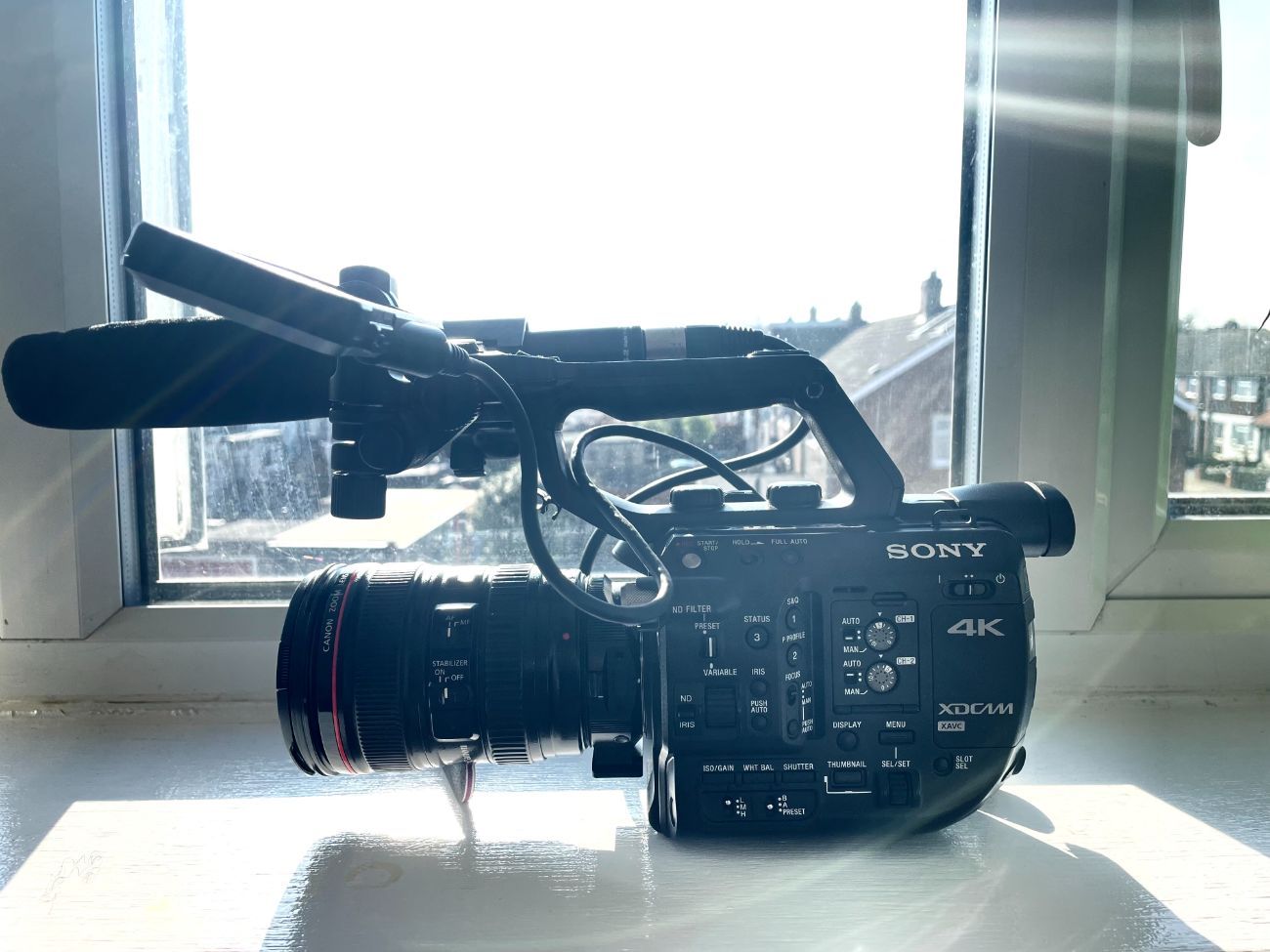 Sony fs5 with 24-105 f4 lens shooting kit
