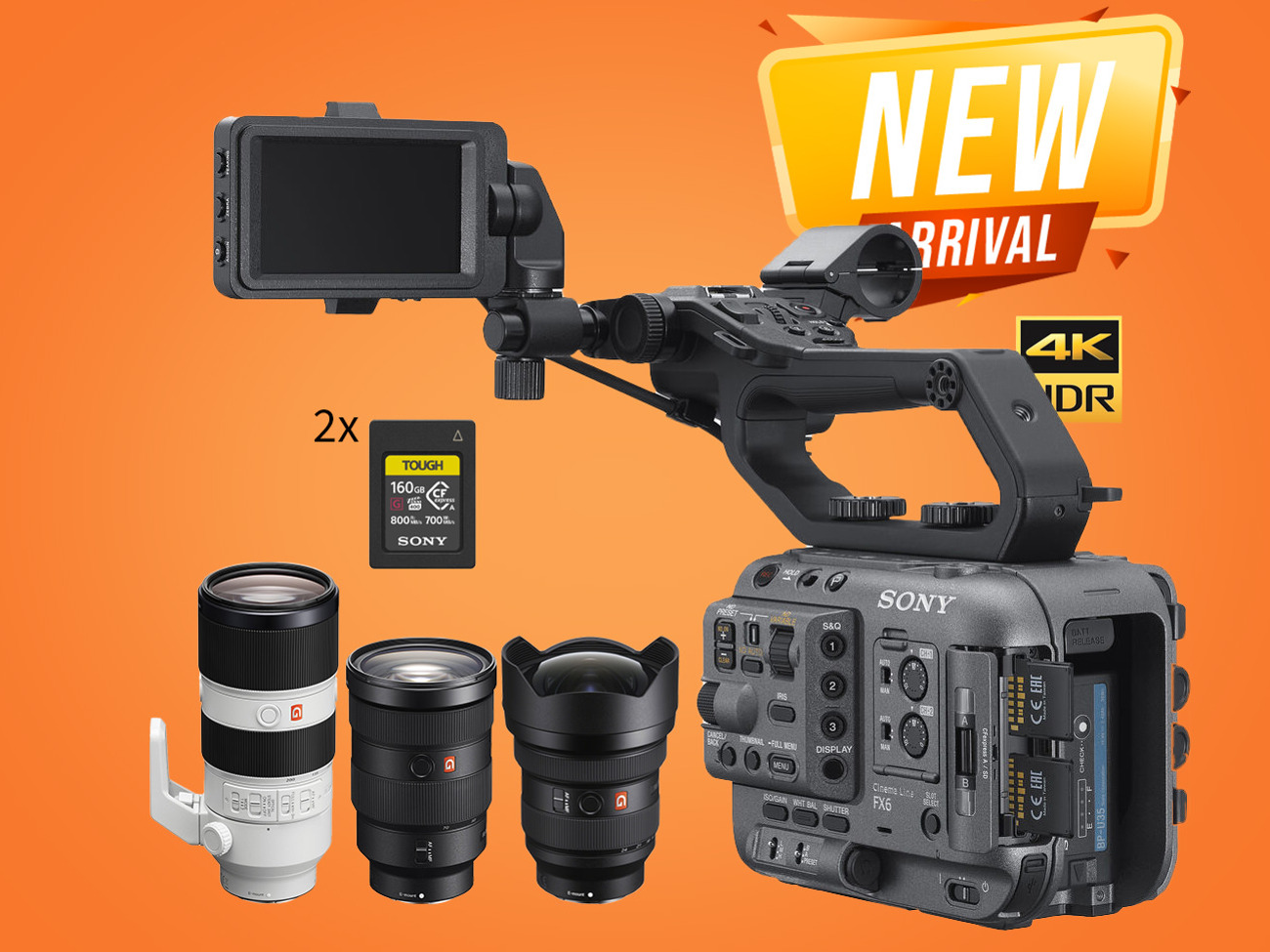 Sony fx 6 + 12-24, 24-70, 70-200 gm lens kit fx6