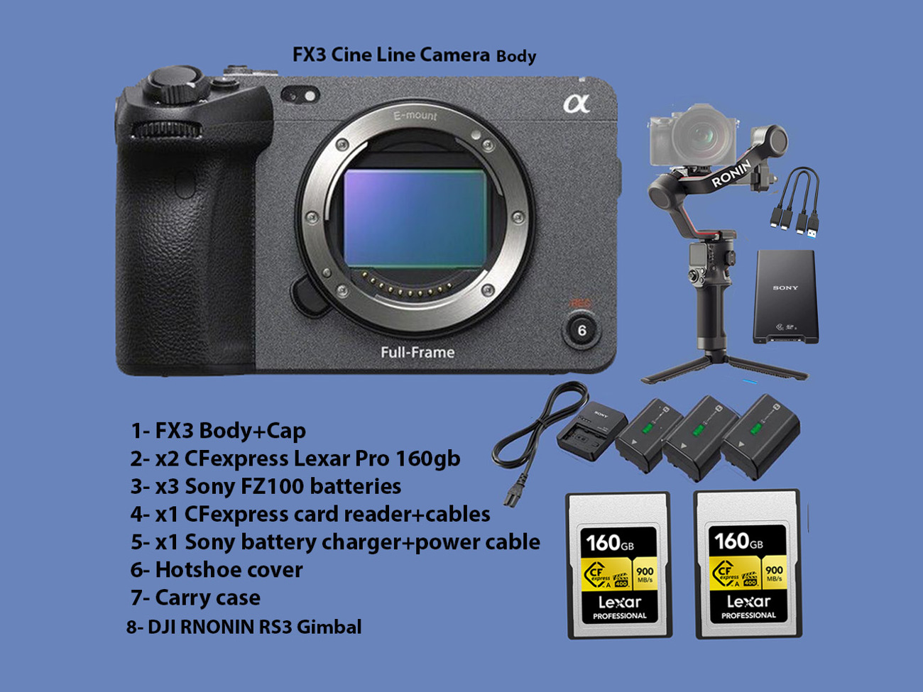 Sony fx3 plus dji ronin rs3 gimbal
