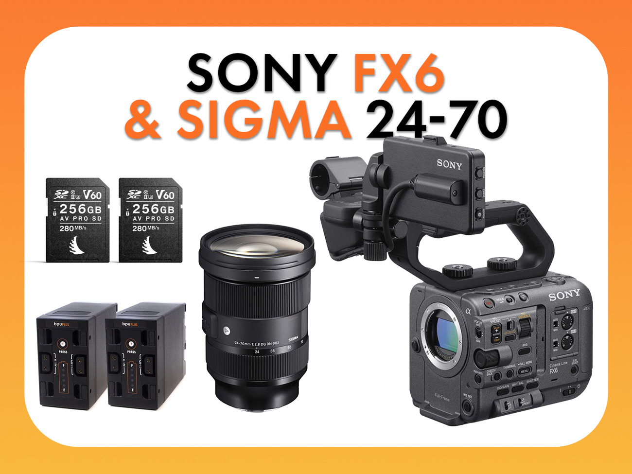 Sony fx6 cinema camera with sigma 24-70mm lens