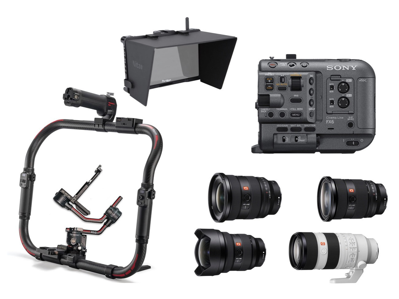 Sony fx6 kit / rs 3 / ring grip / gm lenses 