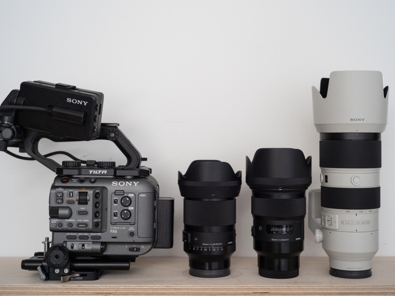 Sony fx6 with 3 x lenses 