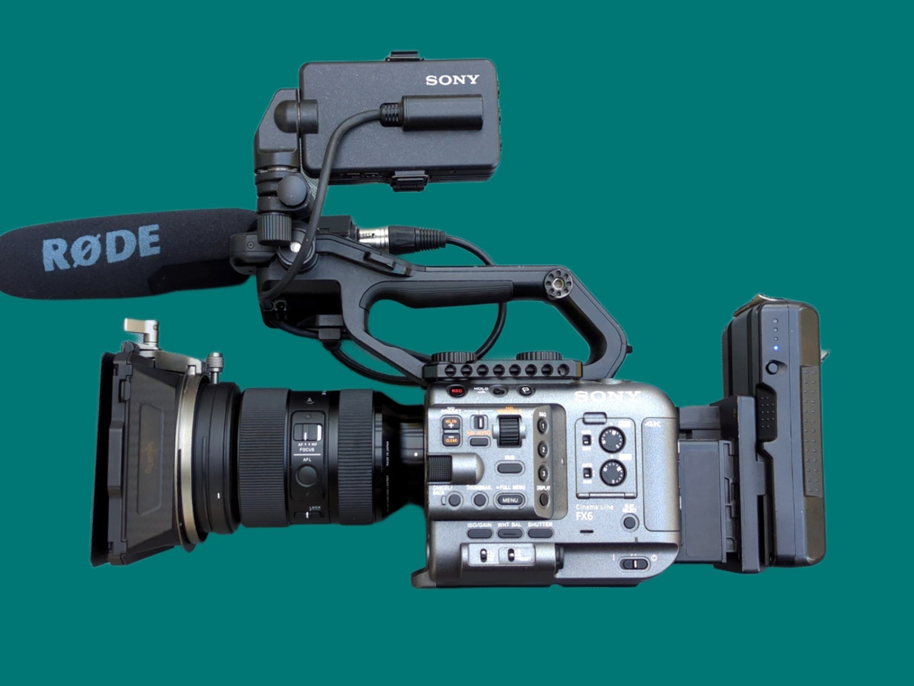 Sony fx6 with sigma 24-70mm with 4 batteries & cf express a 