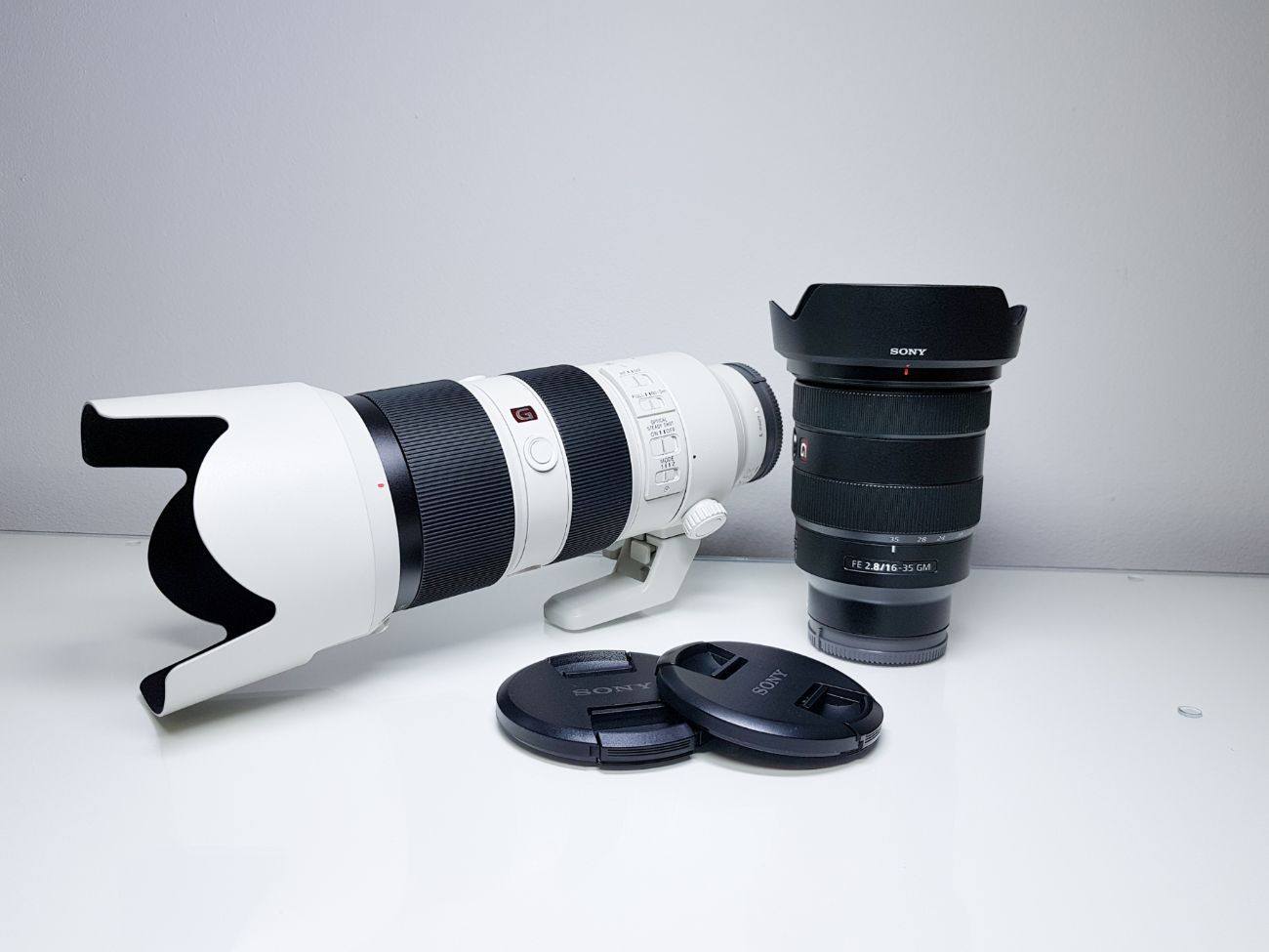 Sony lens 16-35 mm f/2.8 + 70-200 mm gm f 2.8