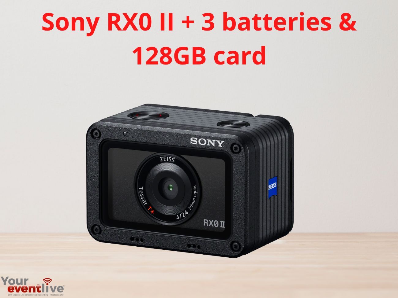 Sony rx0 ii + 3 batteries & 128gb card 