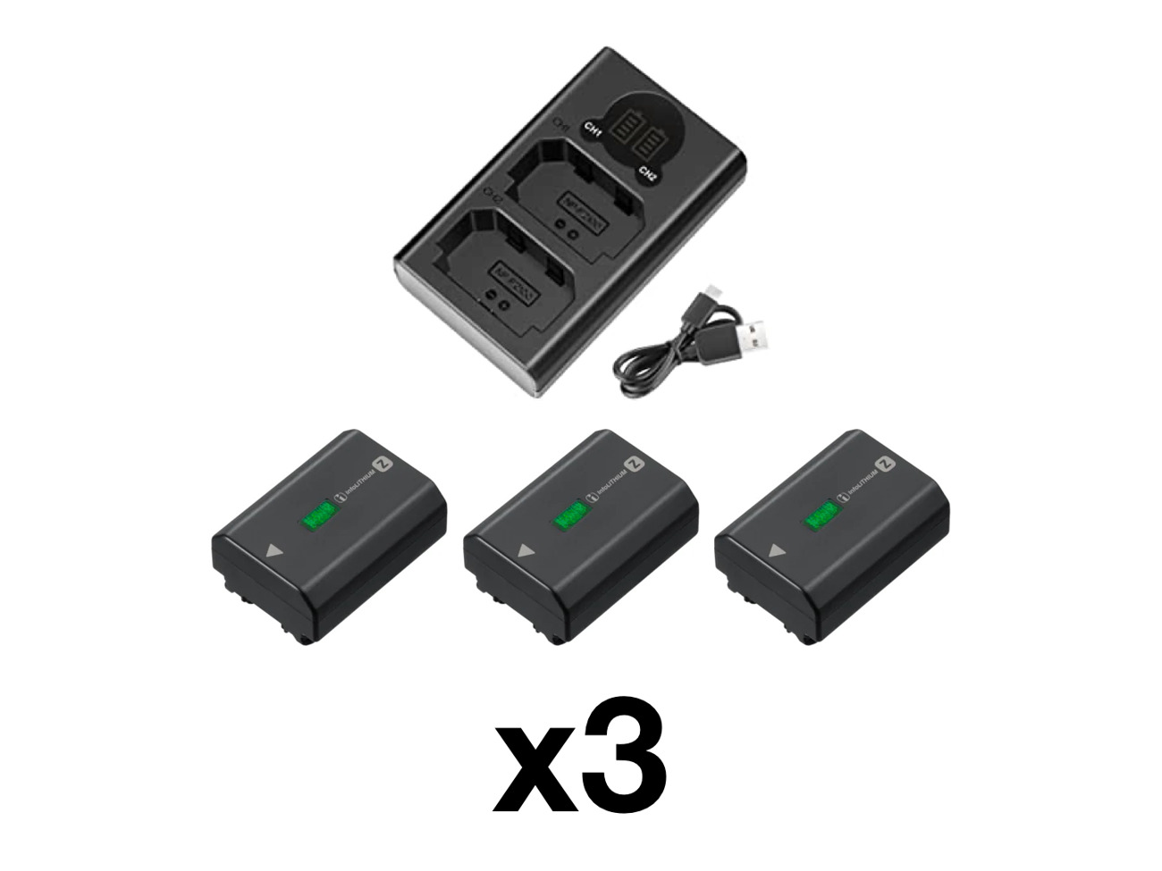 Sony z batteries np-fz100 (x3)