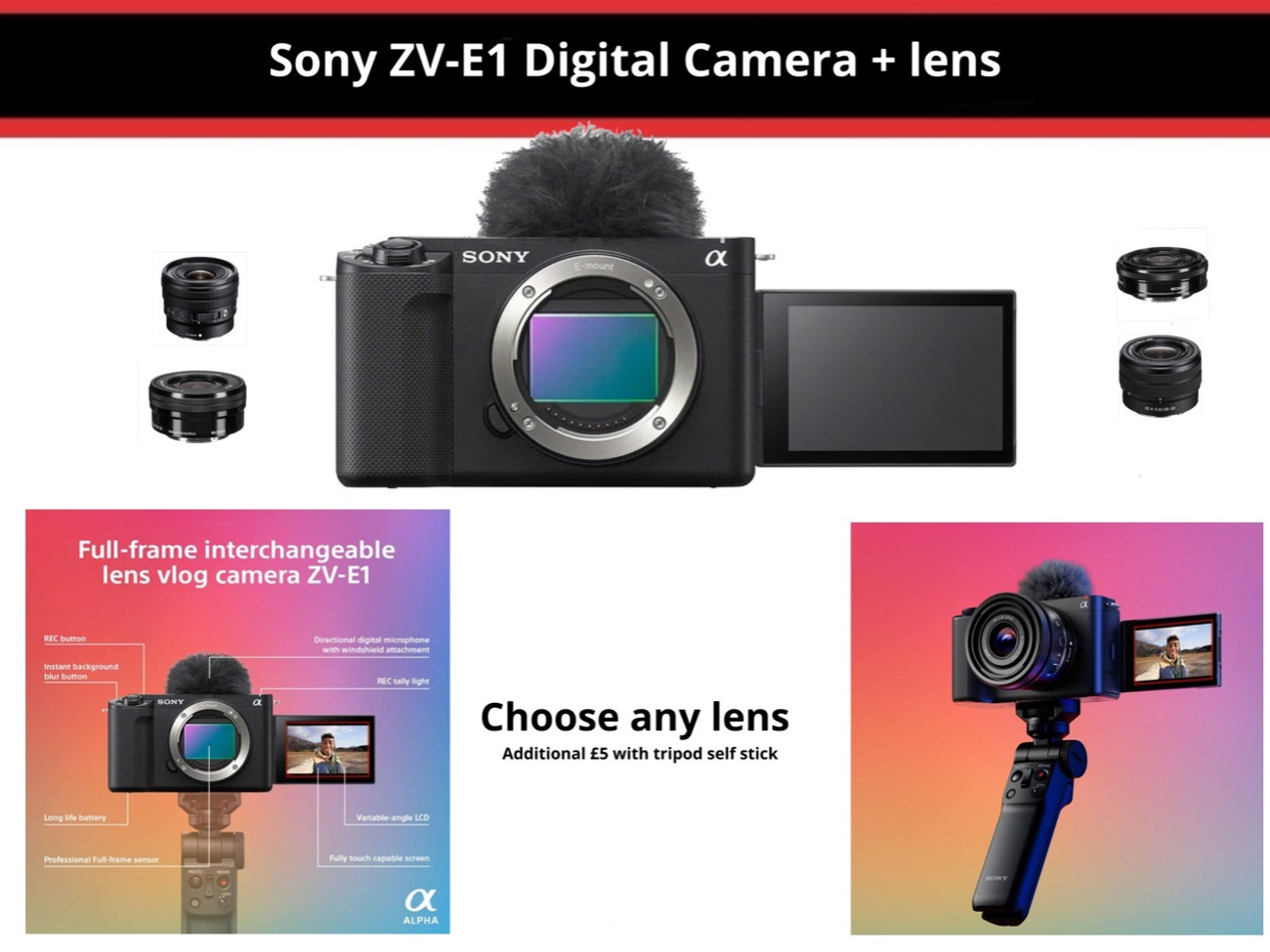 Sony zv-e1 full frame 4k camera + one lens