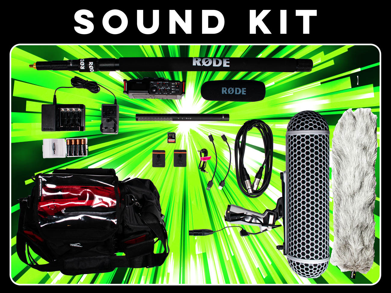 Sound kit (recordist set) rode ntg4+| field mixer etc