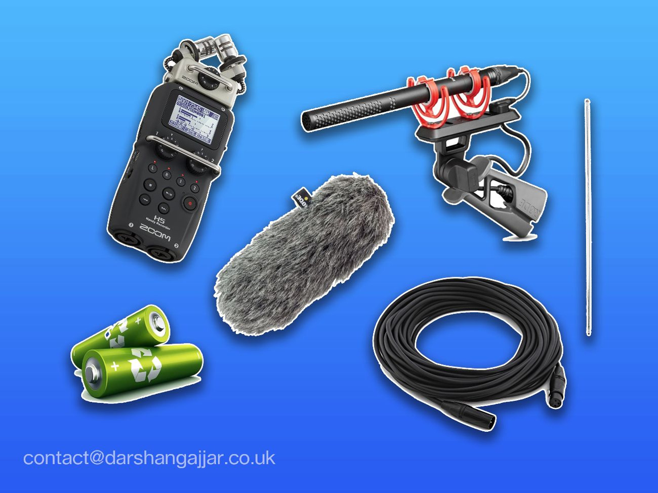 Sound kit (zoom h5, rode ntg5, long xlr + boom)