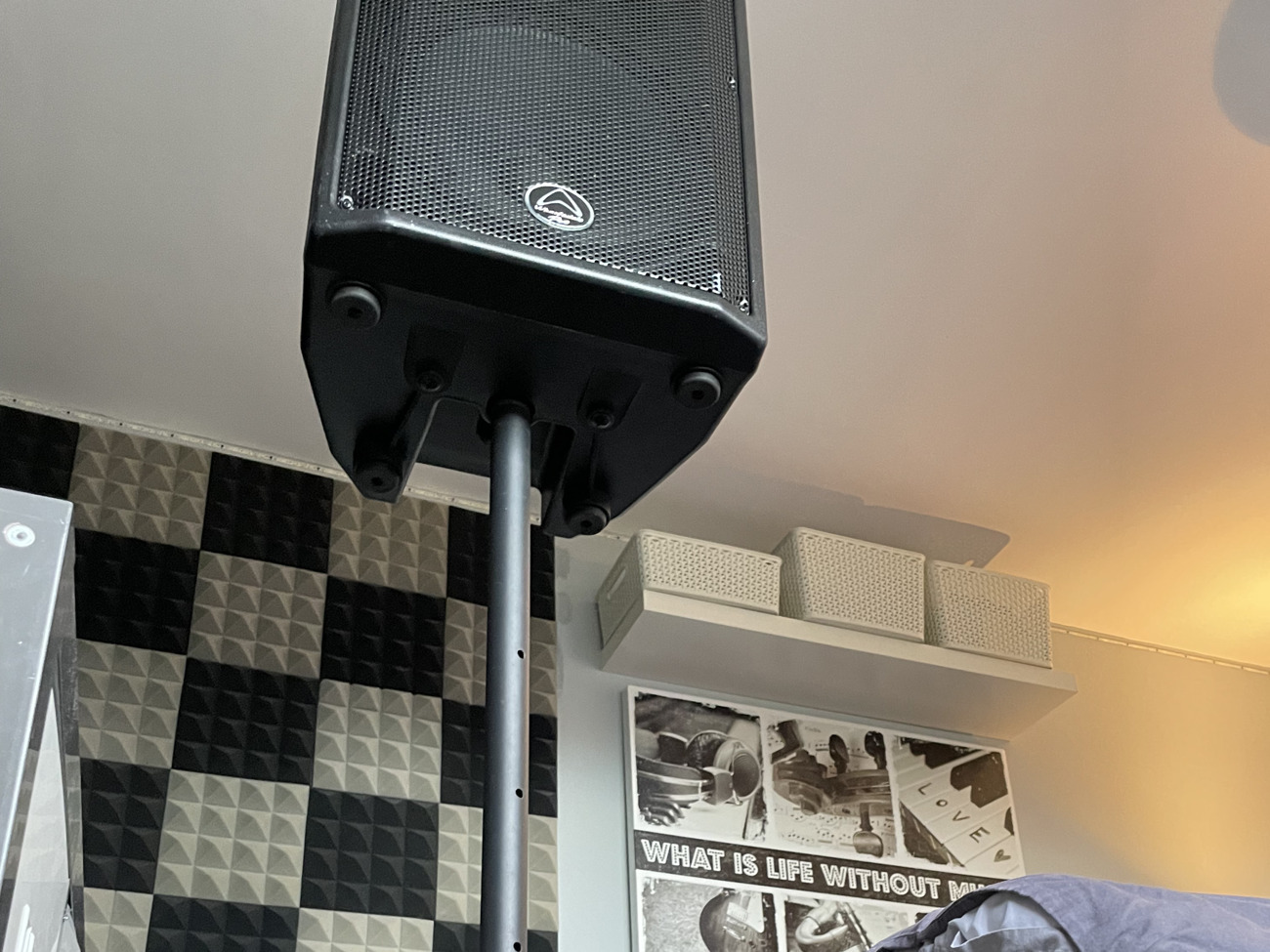 Speaker and subwoofer with mixer 