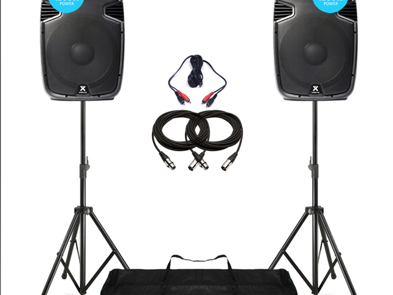 Speaker set & stands - 1200w - party speakers, dj, karaoke