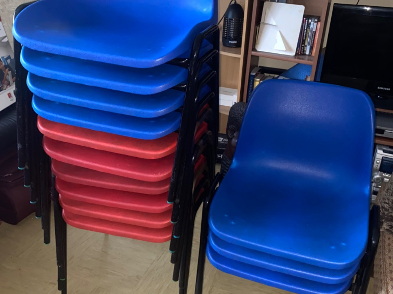 Stacking plastic chairs 