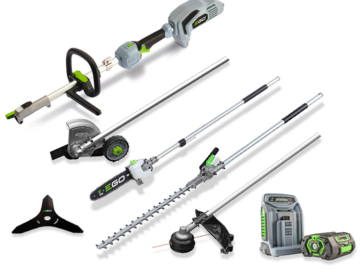 56v battery strimmer, hedge cutter, pole chainsaw, edger