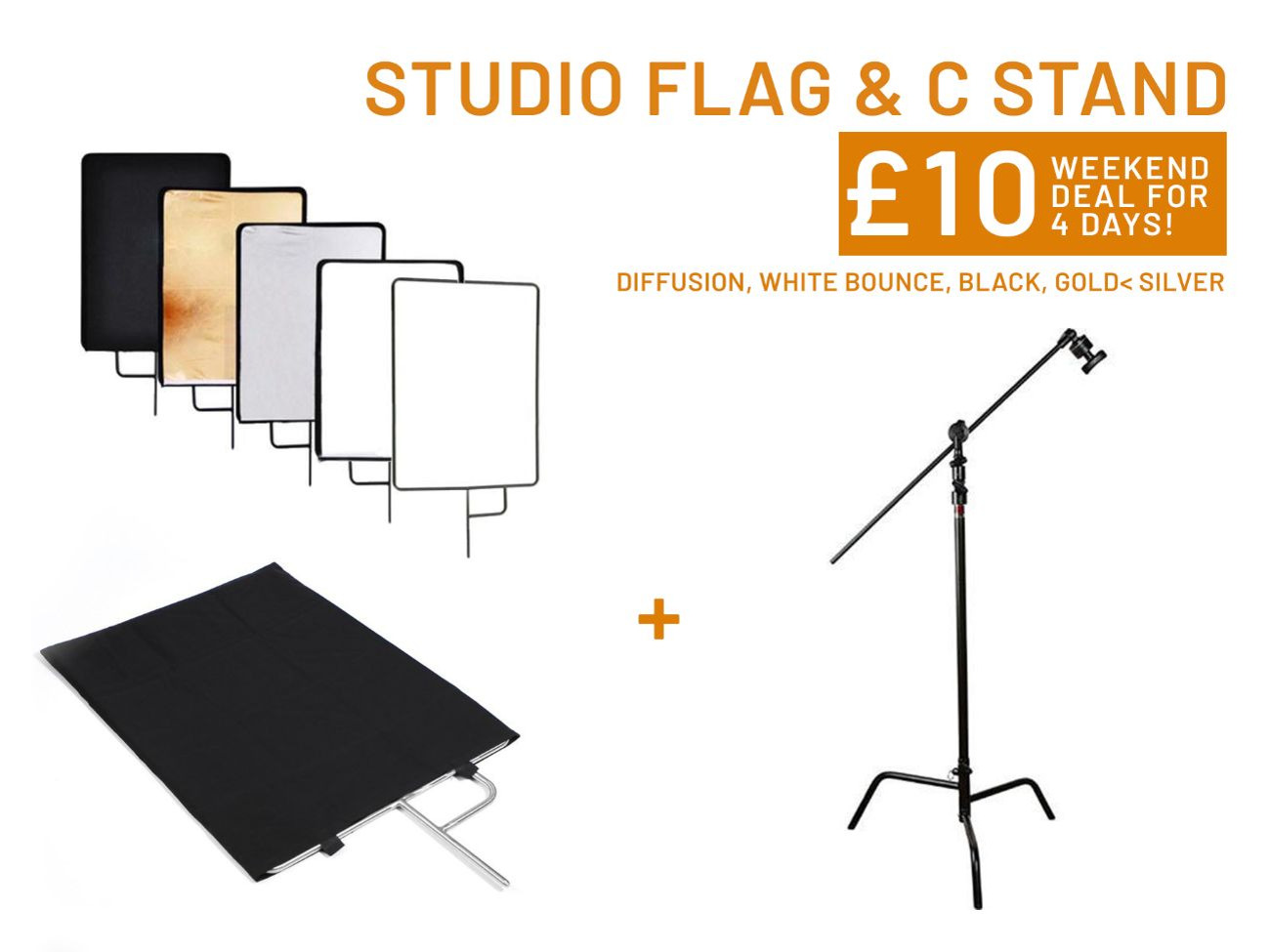 Studio flag + c stand / diffusion, neg