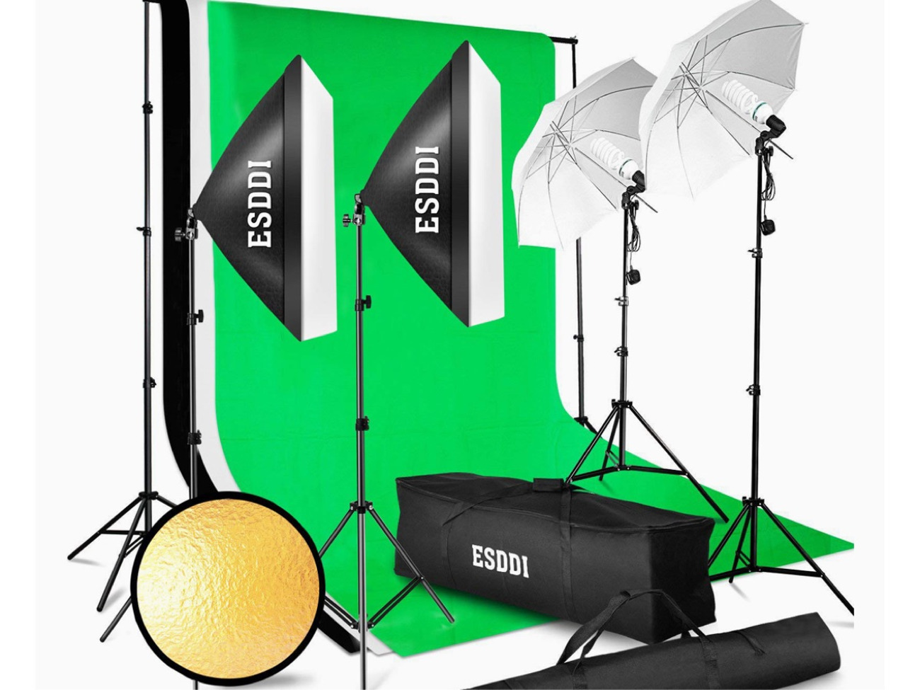 Studio lighting kit + backdrop stand