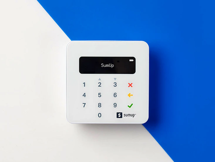 Sumup air contactless & chip card reader (lowest fees, all card types)