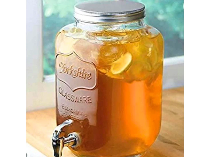 Sun tea mason jar glass beverage dispenser