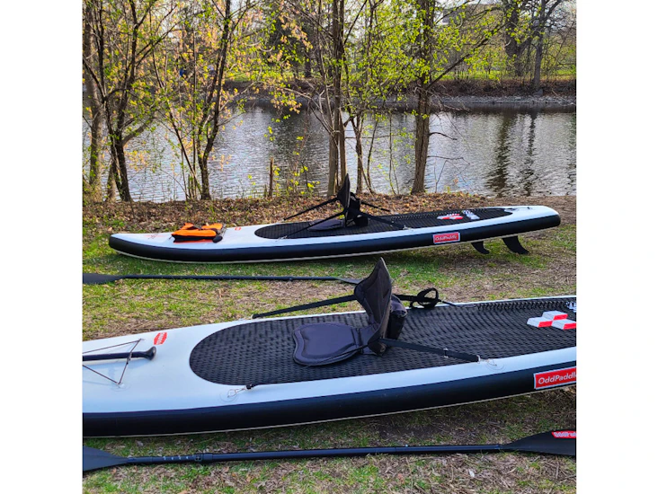 Sup stand-up paddleboard with kayak seat