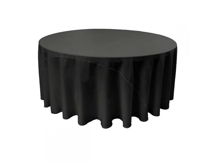 Tablecloth - black polyester 120" round