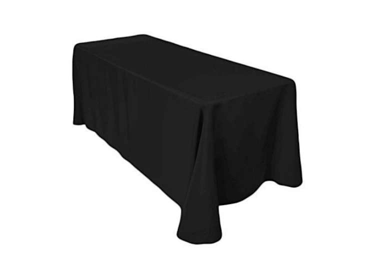 Tablecloth - black polyester 90" x 156" rectangle