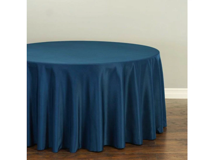 Tablecloth - navy blue polyester 120" round