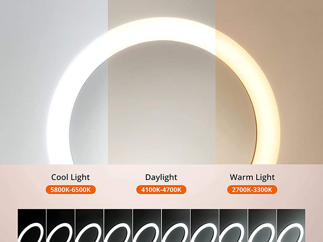 12" selfie ring light with 3 color modes for vlogging