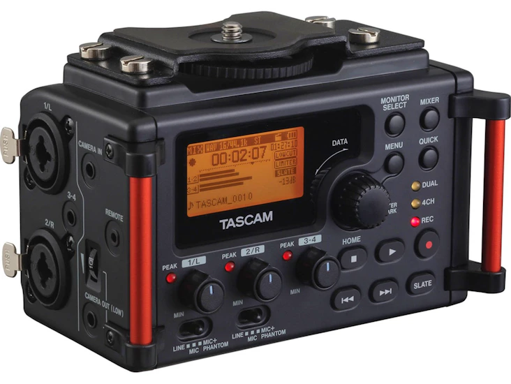 Tascam dr-60dmk2 audio recorder with rode mic