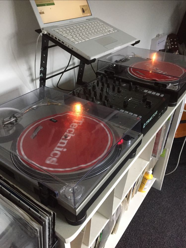 2 x technics, sl1200mk2 and sl1210mk2