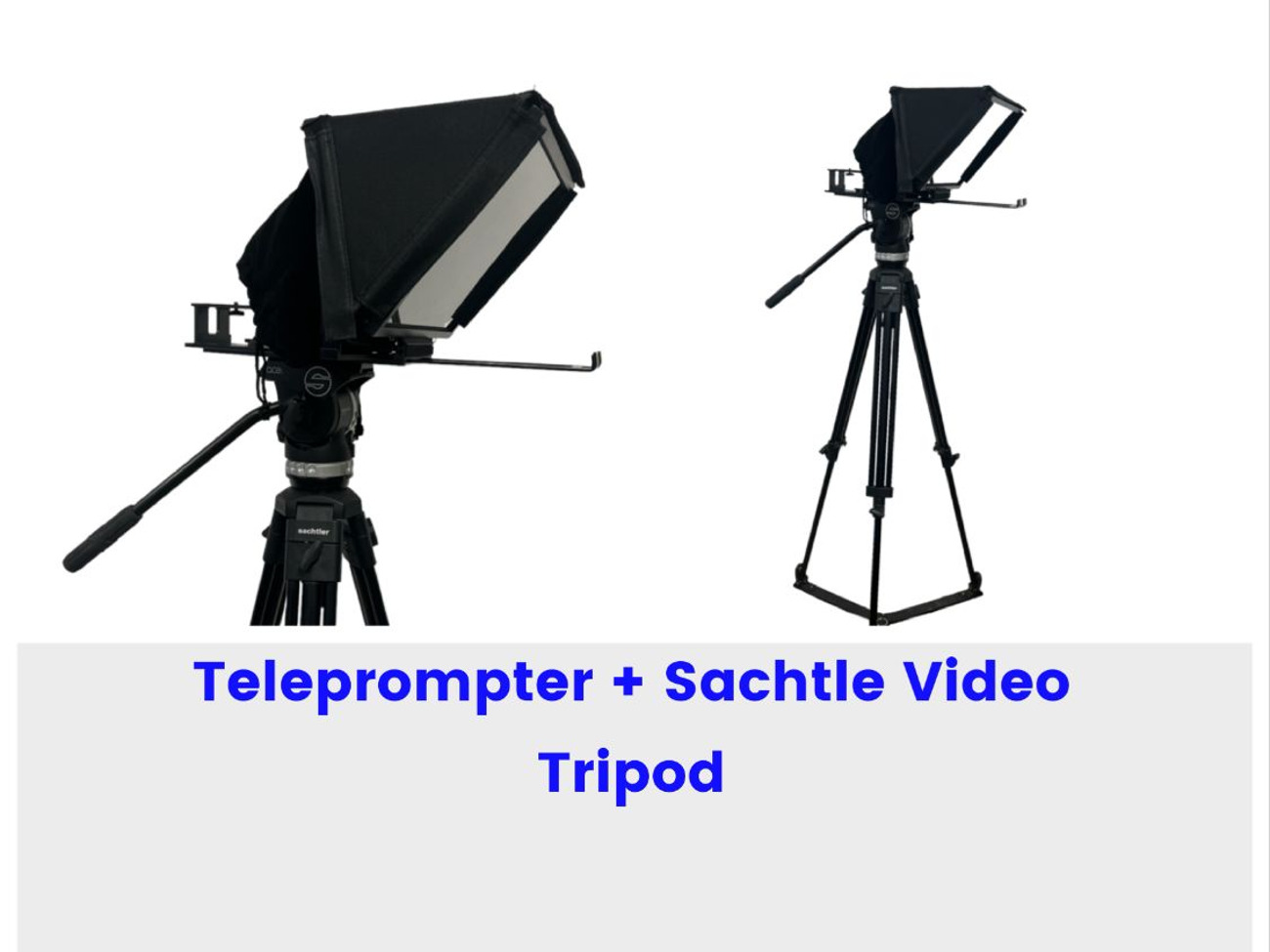 Teleprompter + sachtler camera video tripod interview kit 