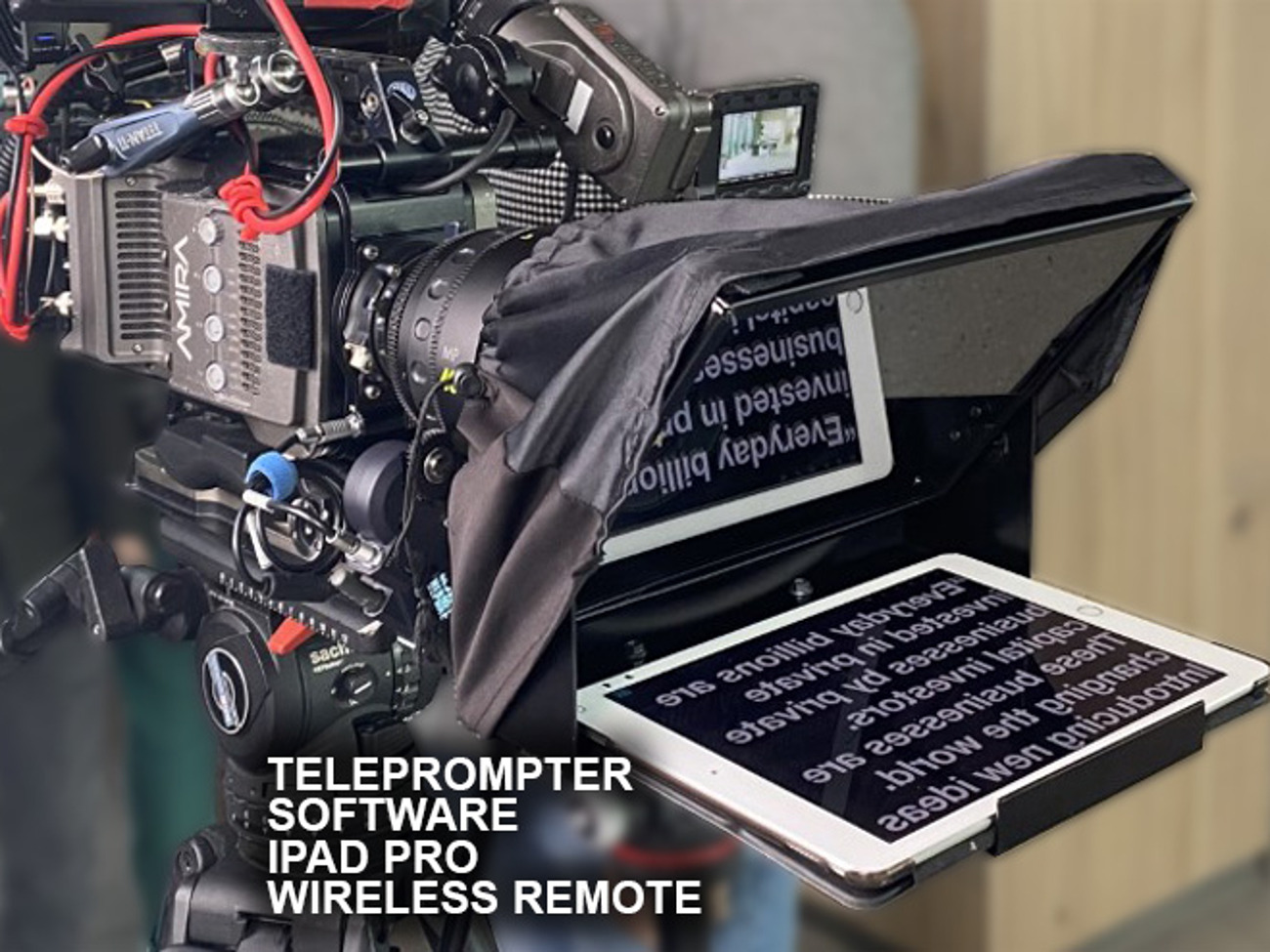 Teleprompter (autocue) + ipad pro 10"  + wireless remote