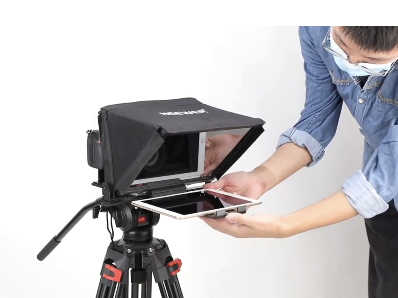 Teleprompter camera canon sony black magic ipad neewer x12