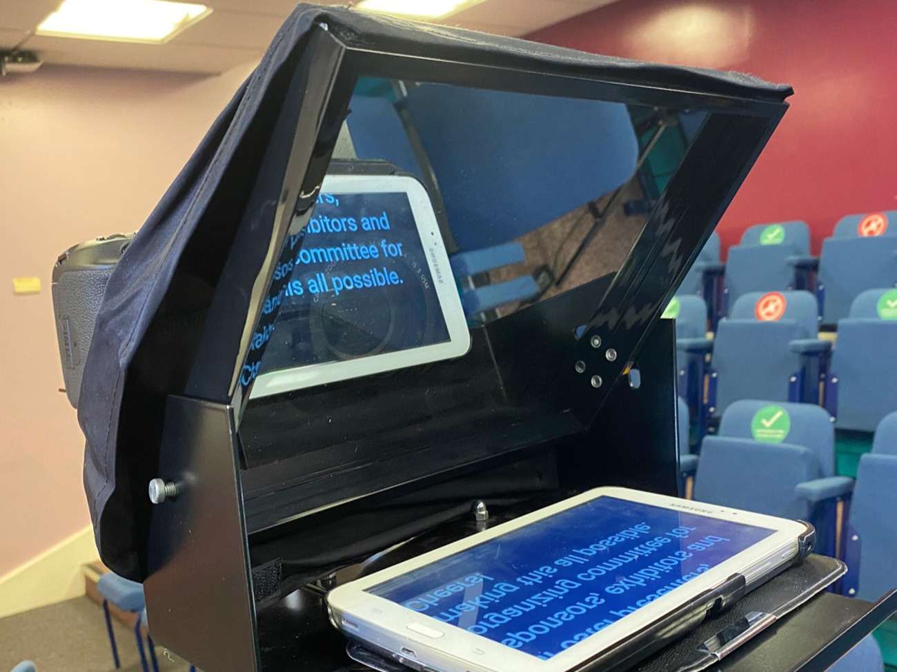 Teleprompter for dslrs/handheld camcorders (tablet not incd)