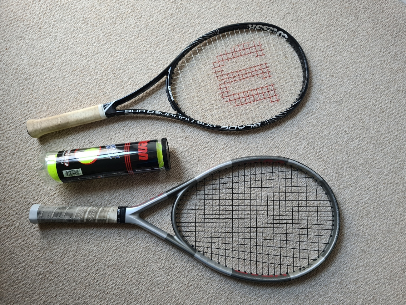 Tennis rackets x2 & balls 