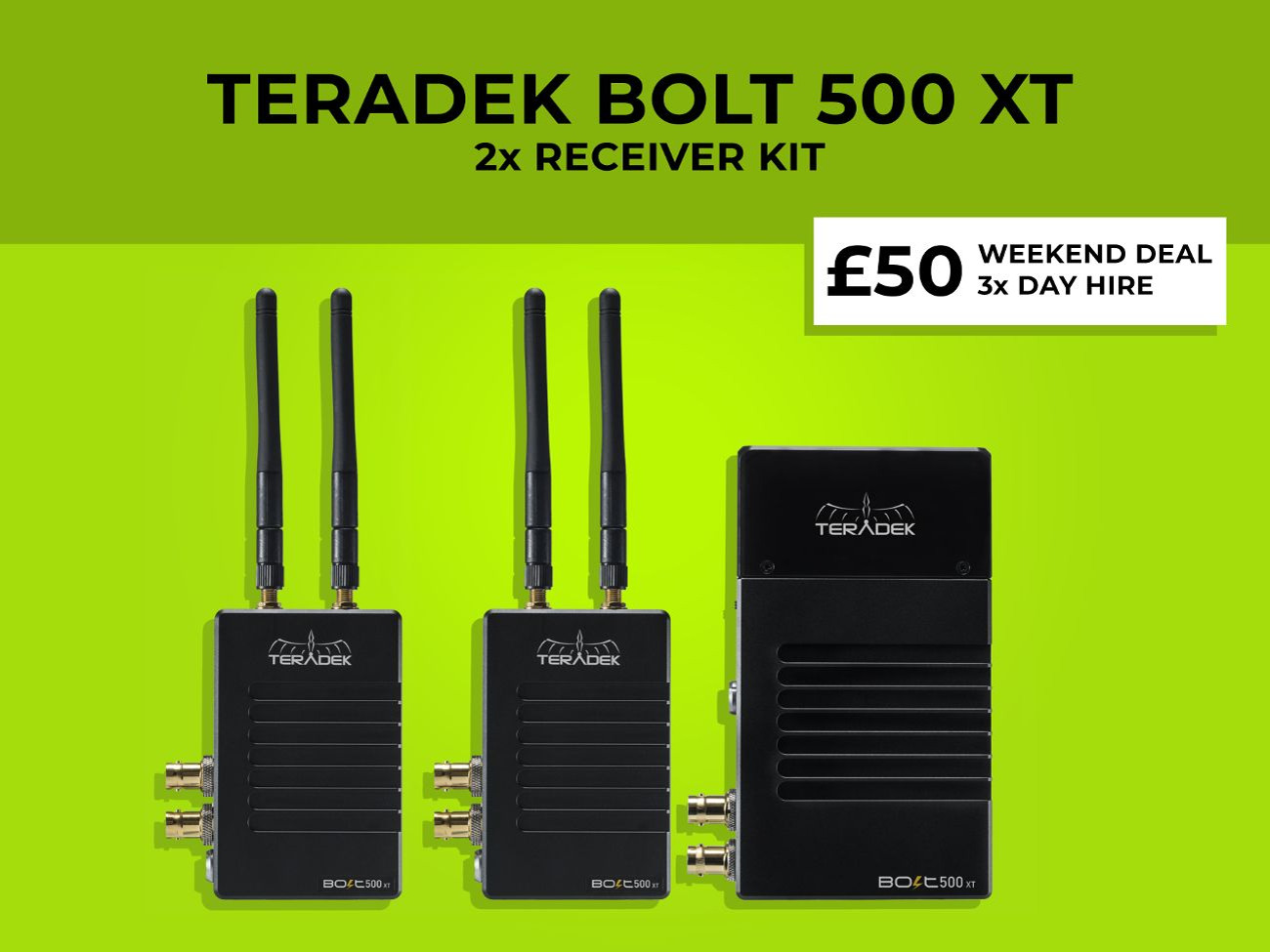 Teradek bolt 500 xt transmitter & 2 receivers kit