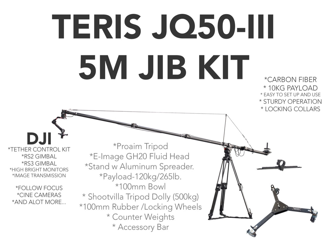 Teris jq50-ii carbon fiber mini jib crane 