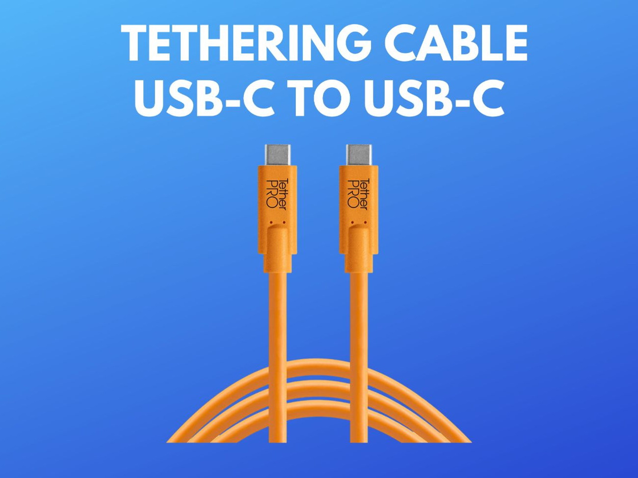Orange tether cable usb-c to usb-c 4.6 m