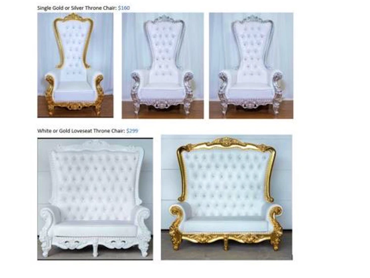 Throne chairs for rent/a louer- event