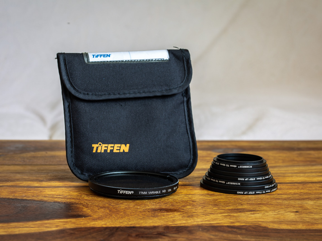 Tiffen variable 77mm nd filter with adapter rings