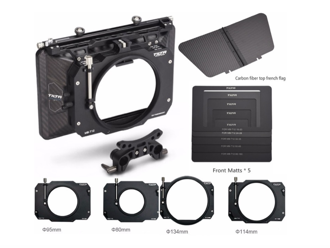 Tilta mb-t12 4x5.65 carbon fiber matte box w/black hole 