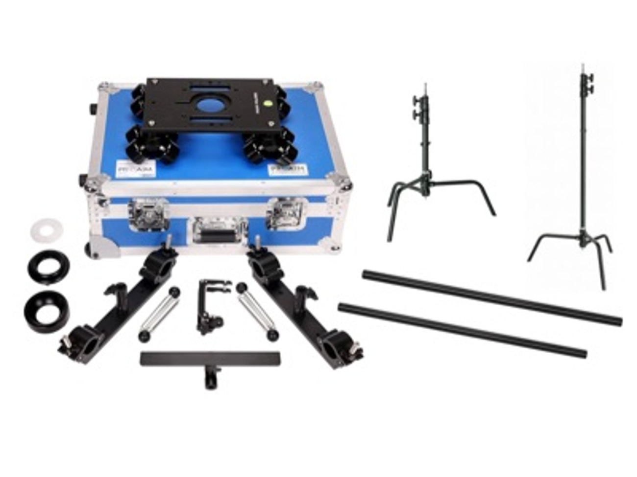 Track & dolly slider + 4ft track poles + 1.3m c-stands