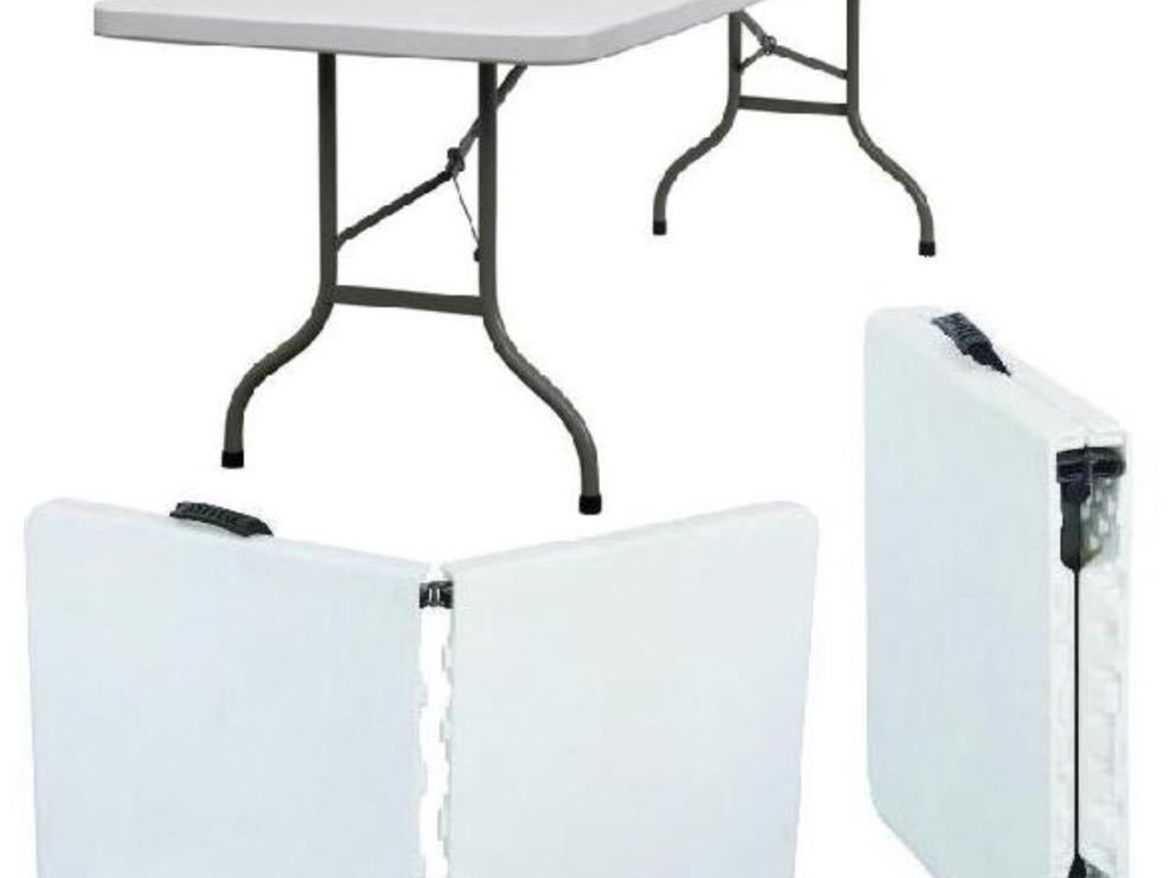 Trestle table folding with table cloth