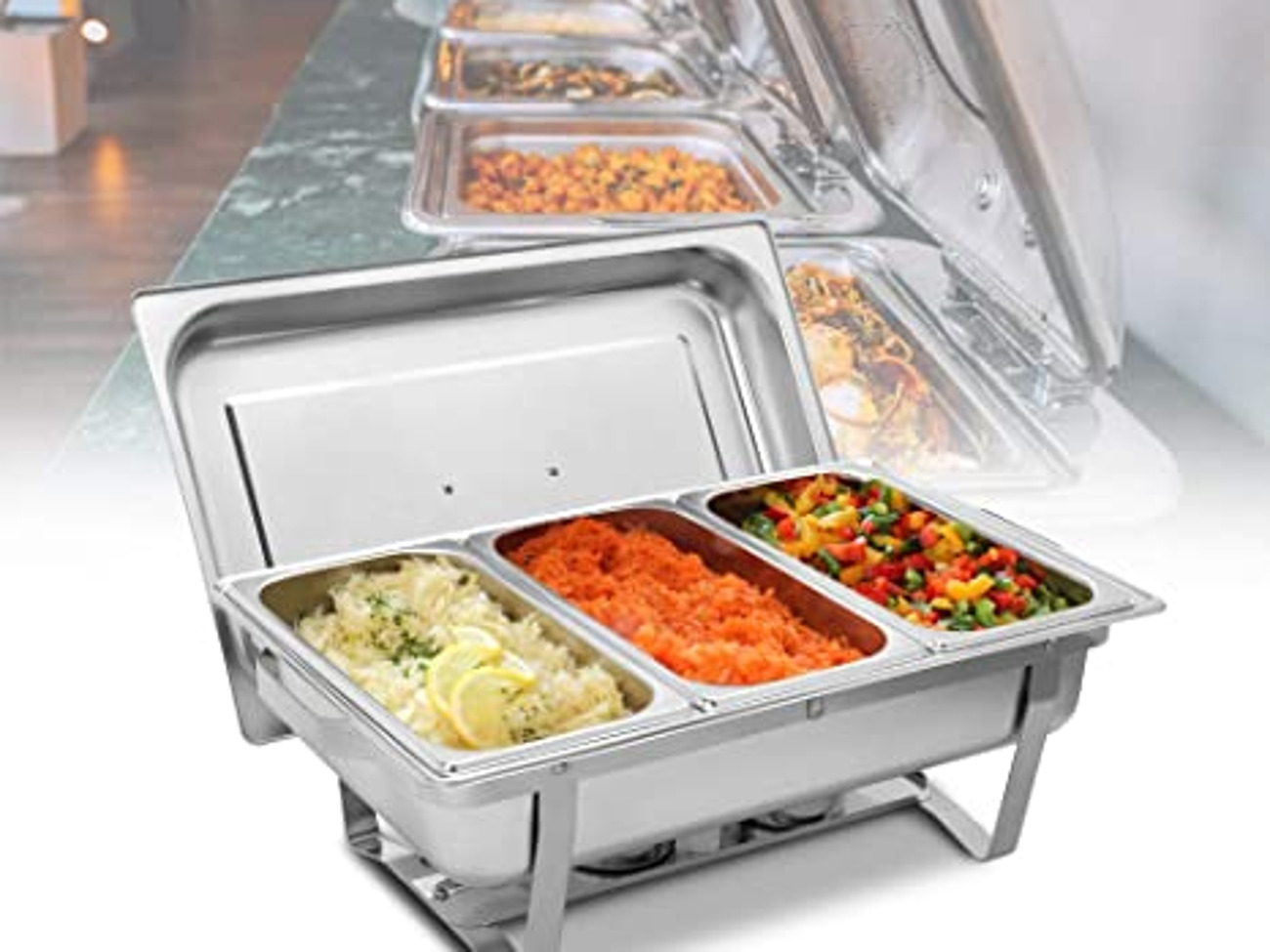 Triple pan chafing dish 